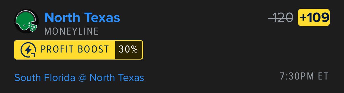 FRIDAY NIGHT LIGHTS PLAY🏈

Clear eyes, full hearts, CAN’T LOSE‼️ this game doesn’t just have the potential to be the game of the day, but potentially game of the WEEKEND. Lots of scoring, great teams. Teams are balanced, but I think UNT has advantages on both sides. Also at home