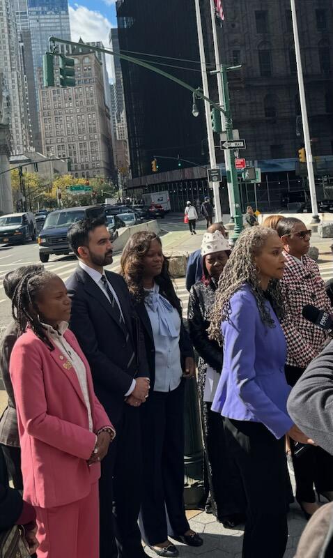 AMBichotte's tweet image. Today we stood united in defense of democracy and the rule of law. Trump's weaponization of power must be called out. We proudly stand with Attorney General Letitia James—truth and justice are not partisan. @mayawiley @ZohranKMamdani #DemocracyMatters #StandWithTish