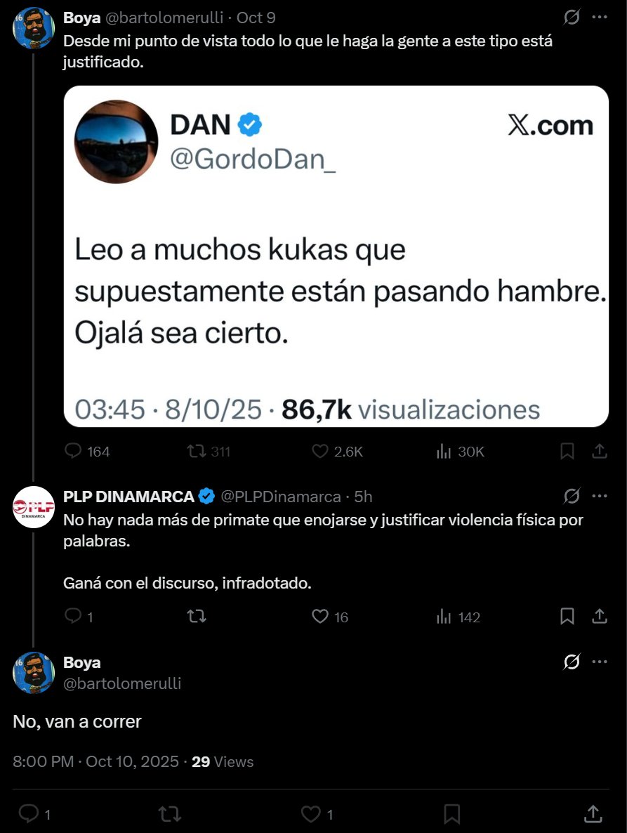 "No, van a correr"
*Cierra los comentarios porque no se banca ni lo que le dicen online*

Es un placer no convivir más con estos