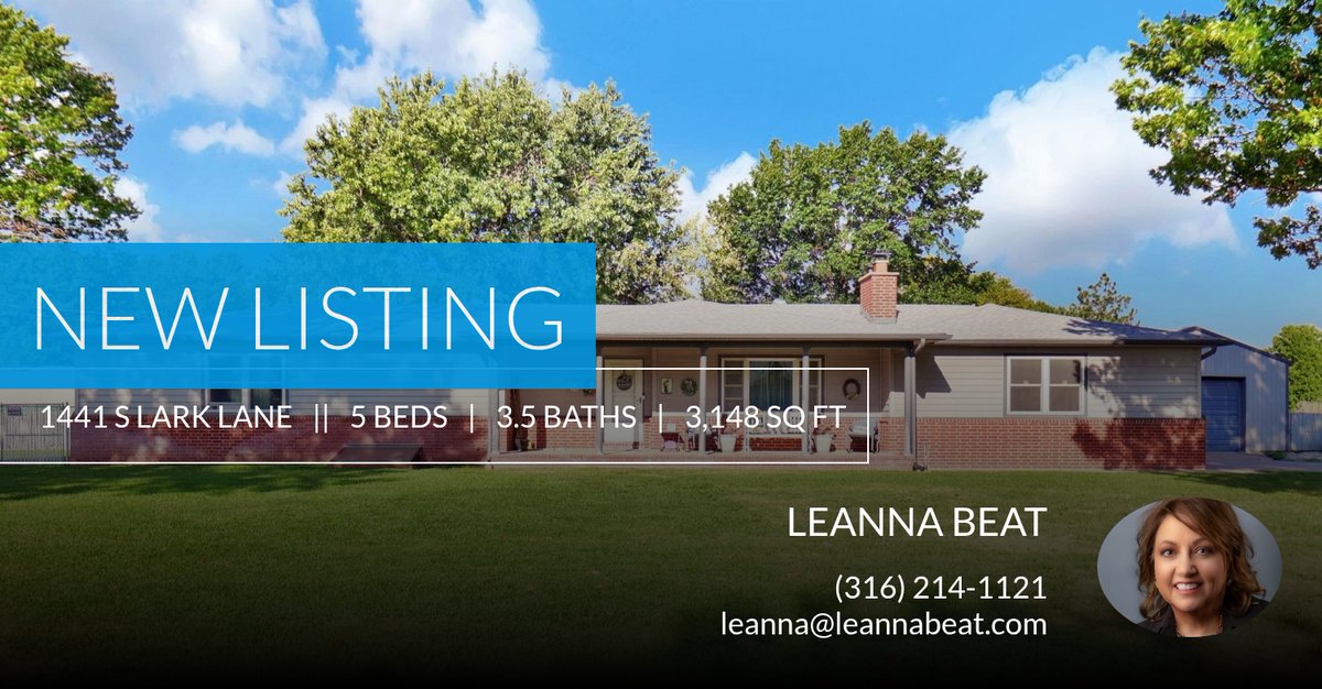 LeAnnaBeat's tweet photo. 📍 New Listing 📍 Take a look at this fantastic new property that just hit the market located at 1441 S Lark Lane in Wichita. Reach out here or at (316) 214-1121 for more information https://t.co/LSKqKwCfxw https://t.co/GbVdngCjBA