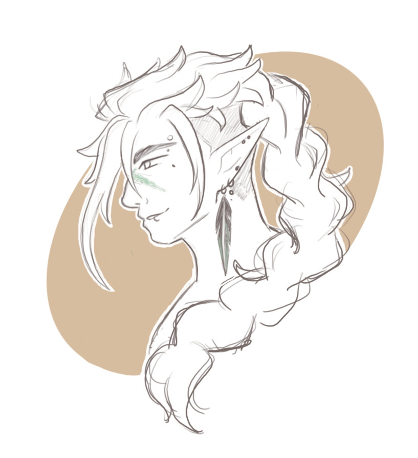 GLucenart's tweet photo. Efron with his mom's haircut and some other things ("x" nose ink + feather earing) He is a mommy's boy ok? He will lose her too soon and he just misses her greatly  

#efron #silverbough #oc https://t.co/hiXu2BoLow