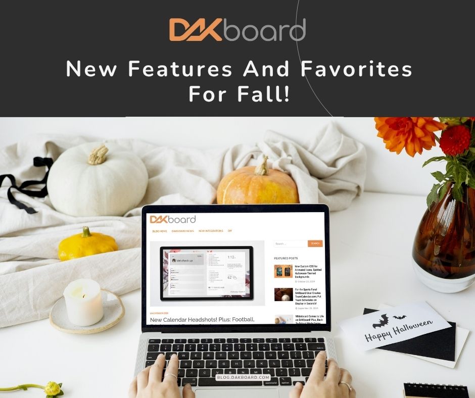 Fall updates are here! 🍂 Add calendar headshots, track NFL scores, enjoy Halloween templates, and experience faster Touch 22 displays. All the tips &amp; tricks → blog.dakboard.com/new-calendar-h… #DAKboard #SmartHome #FamilyOrganization #raspberrypi
