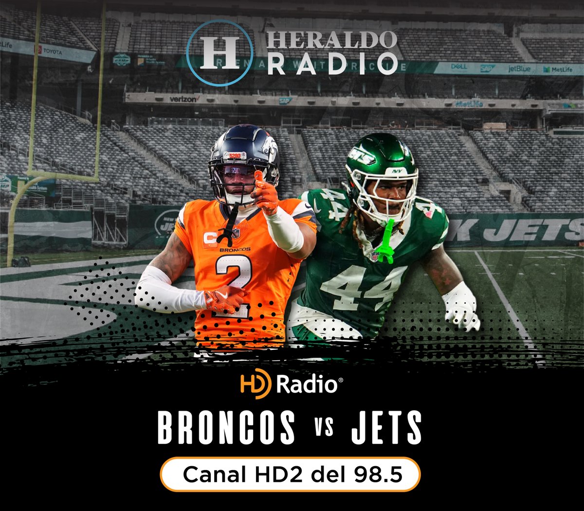 Desde Londres, los Broncos quieren aprovechar la buena racha que tienen y ahora se enfrentan a los Jets. Vívelo por la frecuencia del 98.5 FM canal HD2 de <a href="/heraldoradio_/">Heraldo Radio</a> 
#hdradio #radiodigital