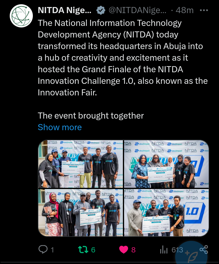 mrcode_ai's tweet image. Congratulations to my amazing team! This is our first time winning a Hackathon in Abuja — Masha Allah!  

Your hard work, late nights, and dedication turned a dream into reality. This victory is just the beginning!  
#nitda @NITDANigeria
#winners @KashifuInuwa 
#DreamToReality
