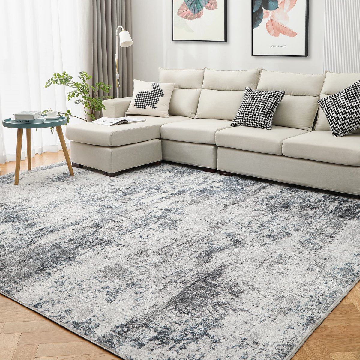 Area Rug Living Room Rugs: 3x5 Indoor Abstract Soft Fluffy Pile Large Carpet with Low Shaggy for Bedroom Dining Room Home Office Decor Under Kitchen Table Washable - Gray/Blue

 Rating ⭐ : 4.5
 Check Amazon price &gt;&gt; 🔗 : amzn.to/44wMGc1