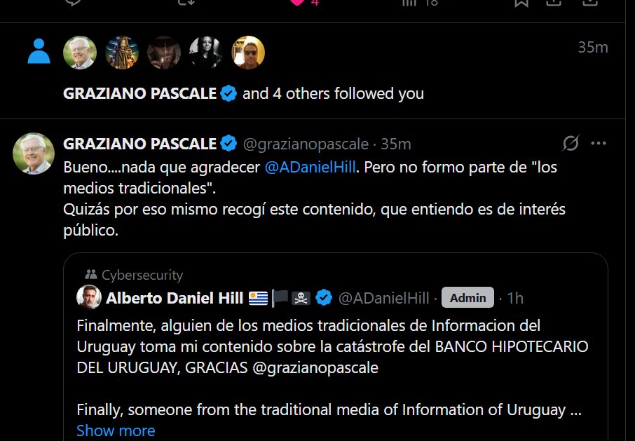 ADanielHill's tweet photo. Gracias por amplificar Informacion que la gente, en particular los clientes del BANCO HIPOTECARIO DEL URUGUAY tienen el derecho de conocer y al menos éticamente el BANCO debe informarle a, como mínimo a aquellos cuya Informacion ya fue publicada por #crypto24 https://t.co/CwMnq6Z7fh