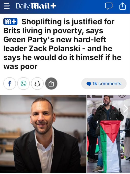 modadGeoP's tweet image. Zack Polanski started off as a con artist. He's still a con artist. He's saying he's willing to be a thief, too.
The man lies all the time. He clearly has no moral compass. Which is why the Islamists find him useful.