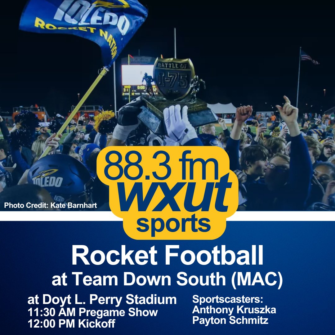🔥 Rivalry Week! 🔥
<a href="/ToledoFB/">Toledo Football</a> seeks redemption vs. <a href="/BG_Football/">BGSU Football</a> in the 90th Battle of I-75 🏈

🎙️ Anthony Kruszka &amp; Payton Schmitz on the call from Doyt L. Perry Stadium!
📻 88.3 FM or stream online — link in bio!

#BattleofI75 #ToledoRockets #BGSUFootball #WXUT #MACtion