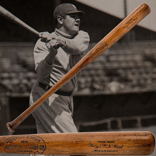 BBGreatMoments's tweet photo. In his prime Albert Pujols swung a 31.5oz bat with a swing speed of 87mph.

They’ve done video analysis of Ruth’s swing with various bats (he changed weight substantially over his career) and determined he hit 75mph with a 54oz bat and 87mph with a 40oz bat. https://t.co/p06RIIBv8q