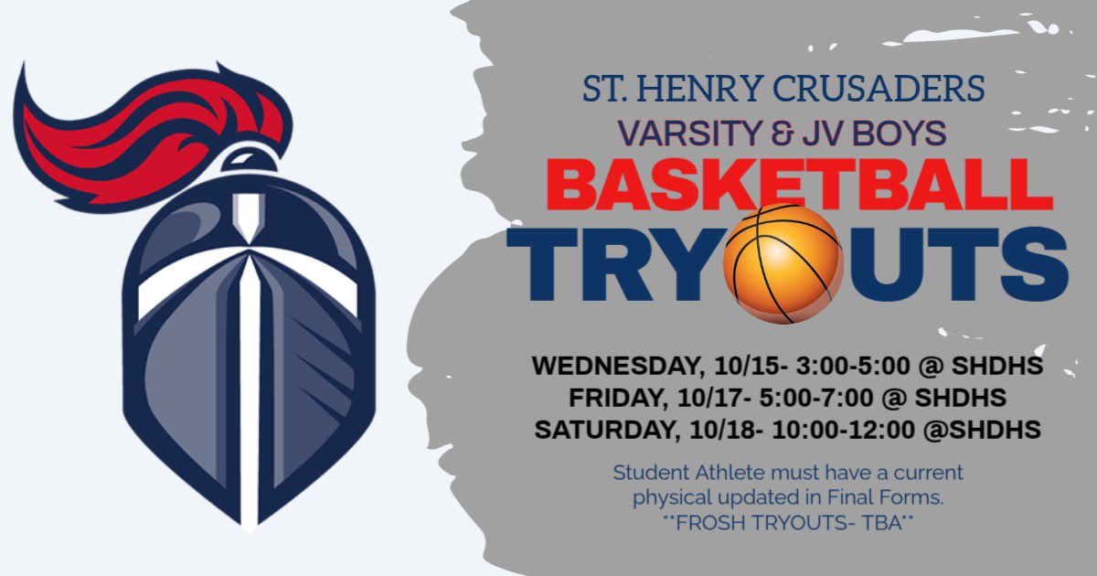 VARSITY/JV 🏀 TRYOUTS
Tryouts for Varsity/JV will take place on 
Wed, 10/15- 3:00-5:00
Fri, 10/17- 5:00-7:00
Sat, 10/18- 10:00-12:00
Anyone still participating in a fall sport, you will tryout after the completion of your season. It’s getting close!! 🏀 #GoCru
