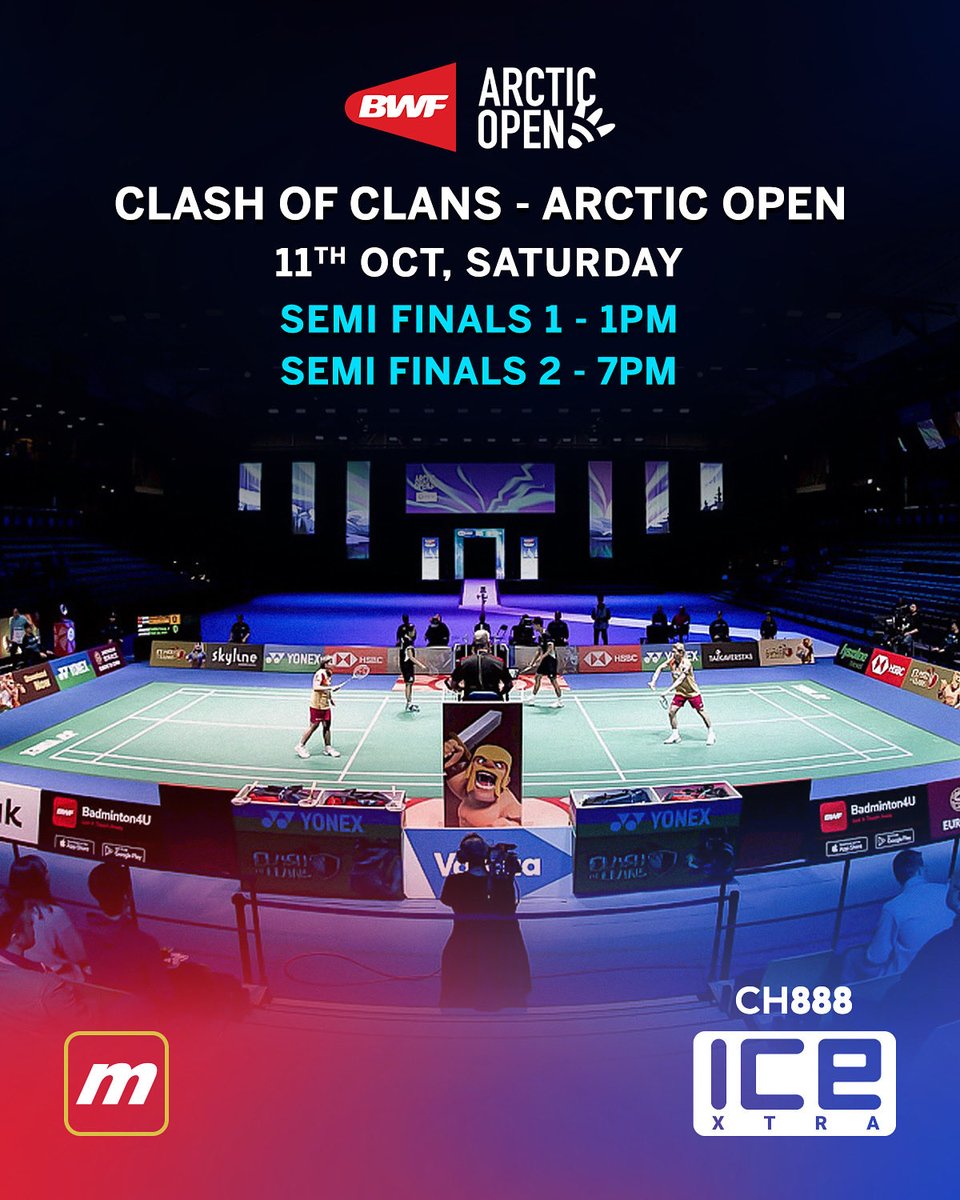 The Arctic heats up! Only the strongest will survive the Clash of Clans 2025 semifinals. 🏸 

Who’s marching to the finals? 🏆

#ArticOpen2025 #Clashofclans #ICETV