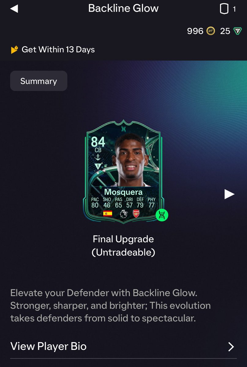 pitcher_freddie's tweet photo. Does anyone know why my Christian Mosquera wouldn’t get some upgrades from the new evo? He already has +1 of def and phy if that matters
#fc26 https://t.co/WYxw5kfdgn