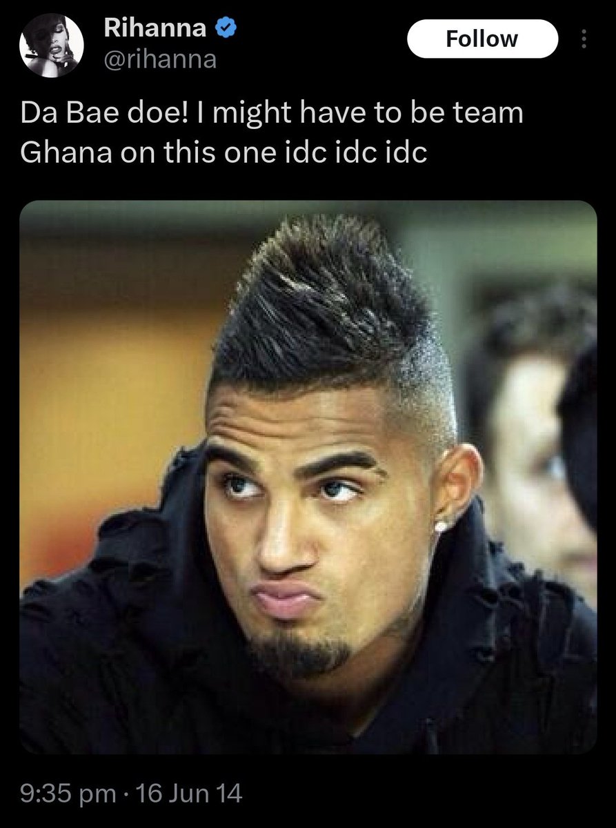 GhanaianPlayers's tweet image. Throwback to 2014 when Rihanna and Rubi Rose were swooning over a fresh boy Kevin-Prince Boateng 
@KPBofficial during the World Cup

😂😂😂
#TBT #WorldCup2014 #KPB