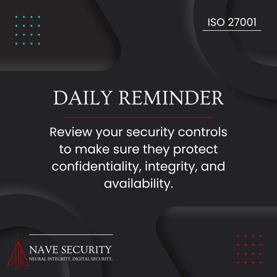 NaveSecurity's tweet image. 🔍 Review security controls for confidentiality, integrity, and availability in line with ISO 27001. Nave Security supports resilient medical device cybersecurity. 🏥🔒

#ISO27001 #SecurityControls #MedTech #NaveSecurity