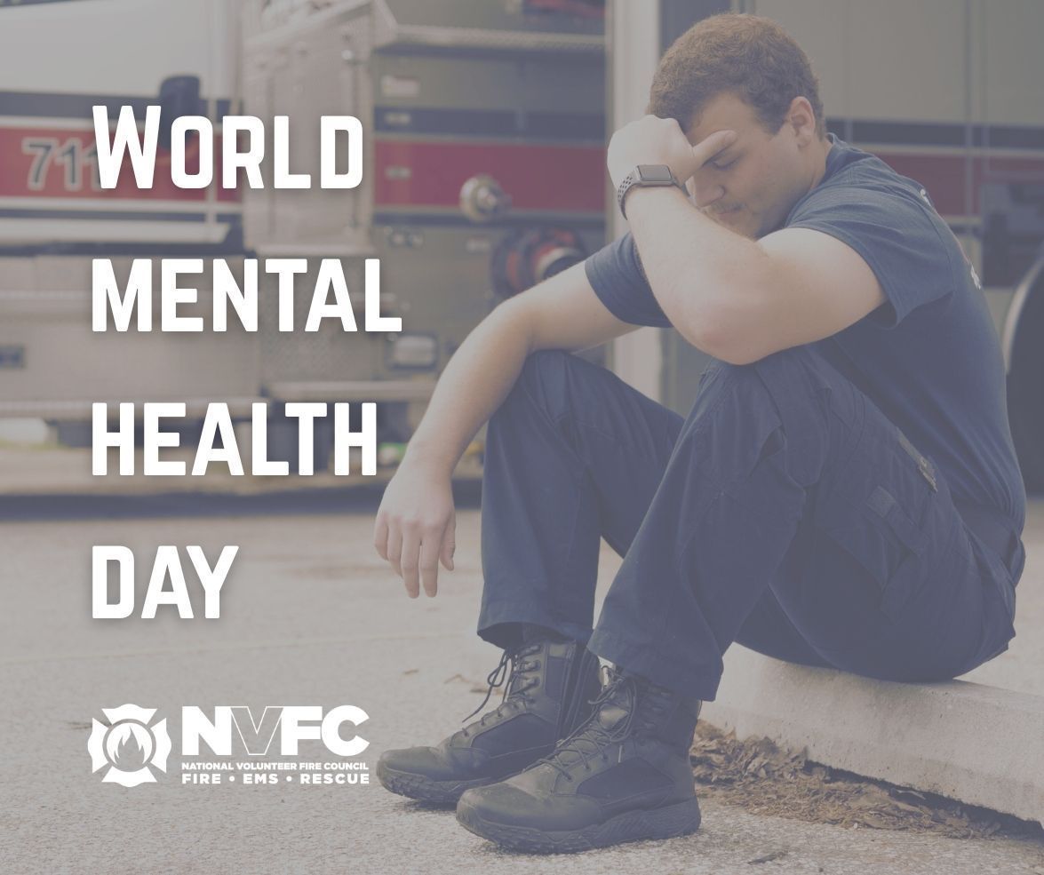 This #WorldMentalHealthDay, remember that taking care of your mental wellbeing is just as vital as protecting your community. 

The NVFC reminds firefighters, EMS providers, and rescue personnel that support is always available. 

Find resources at nvfc.org/help.