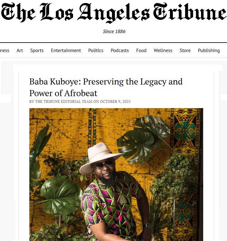 Honored to be featured in The Los Angeles Tribune 🙏🏽
Afrobeat is more than music — it’s legacy, innovation, and a rhythm that keeps evolving.

Thank you to the Tribune for sharing my journey and the story of how I continue my family’s musical mission through Afroverse.

Read the
