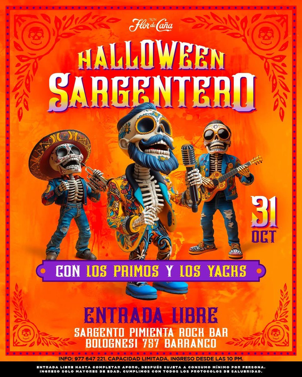 Chocherita nos vemos este 31 de octubre 🎃 en el #sargentopimienta y la entrada es gratis como te gusta, MISERABLE 😎
#losyacks #rockperuano #Halloween