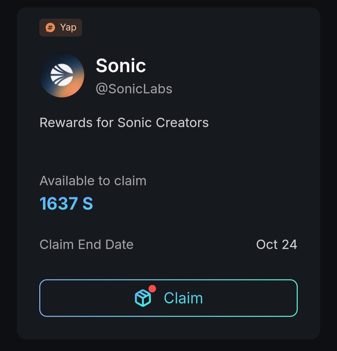 GuigsLuke's tweet image. So @SonicLabs Airdrop for Season 1 is live and I got a very respectable  1637 $S.

I was out the top 100 and didn&apos;t really take this one seriously and I&apos;m walking away with $440.

Not bad if you ask me!

Season 2 has another impressive allocation of S for the Top 250.

This time,…