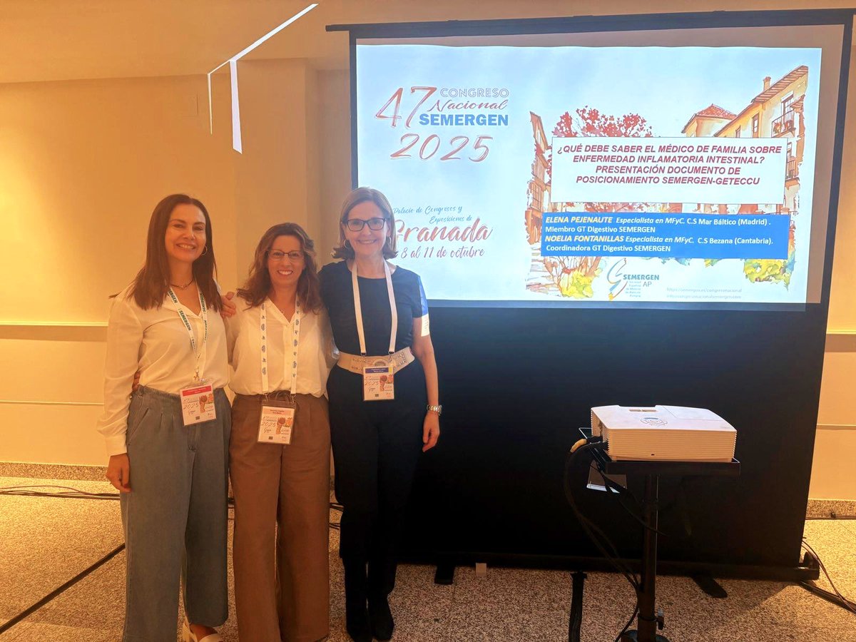 gastroprimaria's tweet image. Desde el congreso nacional de medicos de familia #SEMERGEN25 Granada apostamos por un abordaje integral de la persona con EII ,donde el papel del médico de familia y el acompañamiento de la asociación de pacientes ACCU es fundamental.
@DraNFontanillas @ACCU_Espana @SEMERGENap