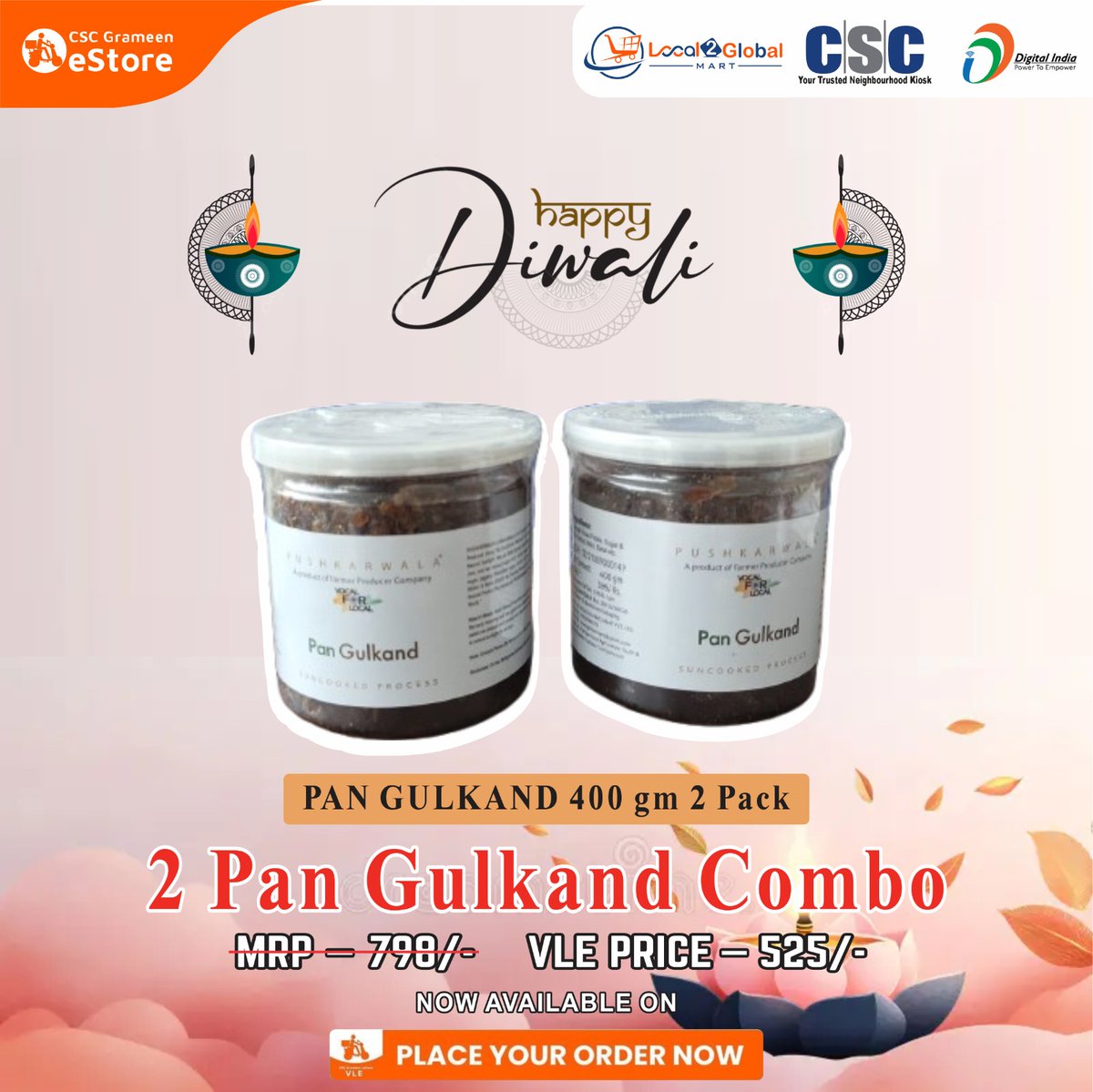 DGSAJMER's tweet image. एक बार फिर हम लौटे हैं #LOCAL2GLOBAL के साथ —
जहाँ हम लाए हैं #VocalForLocal की खुशबू 🌹
पुष्कर के गुलाबों से बना Gulkand &amp;amp; Rose Water अब उपलब्ध है #CSCGrameenEstore पर!

मेरे सभी VLE भाइयों से निवेदन है —
फिर से वही प्यार और समर्थन दें 🙏

#Pushkar #LocalToGlobal #CSC #Gulkand