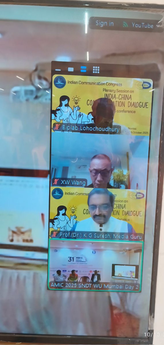 kg_suresh's tweet image. Addressed online Plenary Session on India-China Communication Dialogue @ 31st Annual Conference of Asian Media Information &amp;amp; Communication Centre (AMIC ) at @SNDTWUmumbai23.
@SNDTWU @Sndt_Digital @KalingaSen @AshwiniVaishnaw @MIB_India @MEAIndia @DrSJaishankar @rammadhav_