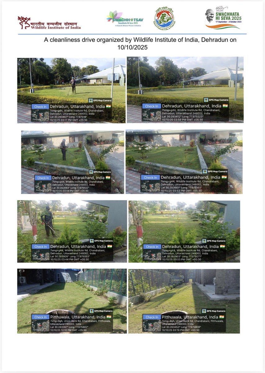 wii_india's tweet image. A cleanliness drive organized by Wildlife Institute of India, Dehradun on 10/10/2025

@moefcc @wii_india @SACONCoimbatore @GobindsagarBha1 @RuchiBadola2 @BS_ADHIKARI #SpecialCampaign5.0