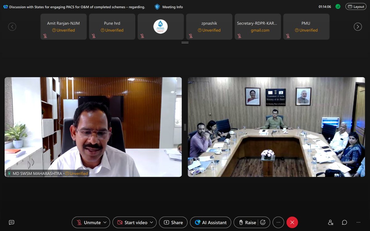 jaljeevan_'s tweet image. The meeting focused on enabling PACS participation in scheme maintenance, recovery of user charges, &amp;amp; convergence with State Cooperation Depart.States shared updates on O&amp;amp;M policies, scheme completion status, defect liability, manpower needs, and existing contractual arrangements