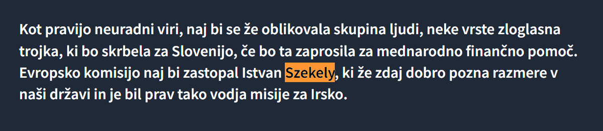 <a href="/rokhuskic/">Rok Huskić</a> Drži. Takrat smo bili tik pred konkretnim resetom vseh sistemov države. Ampak se je politika in volilno telo med seboj zmenilo, da bodo ves strošek tranzicije vrgli upnikom dolga.

Zanimivo: predlagani upravnik je imel enak, židovski priimek kot ustanoviteljica SDS-Katja Szekely.