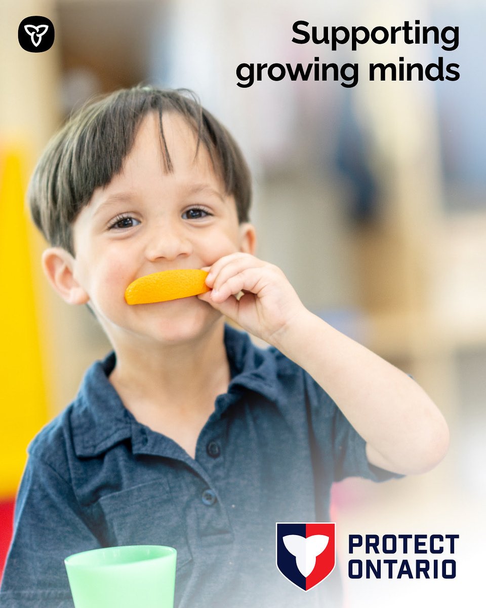 🍎 Our government is protecting students by increasing our investment in student nutrition programs to serve more than 800,000 students and deliver 140 million healthy meals and snacks this year!

Learn more: news.ontario.ca/en/release/100…