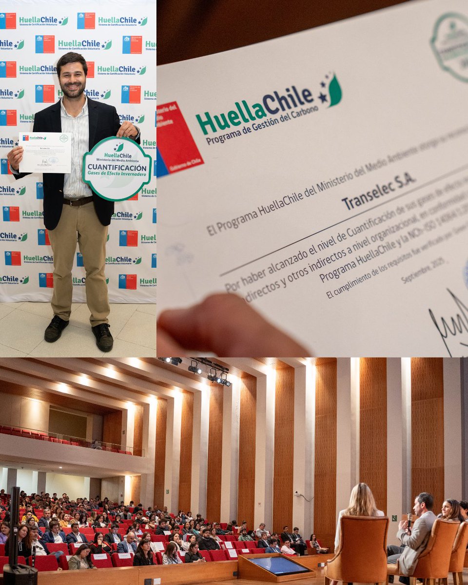 Transelec's tweet image. ♻️⚡️Estamos orgullosos de anunciar que por tercer año consecutivo hemos obtenido el Sello de Cuantificación del programa HuellaChile del @MMAChile. 

Tras tres años de medición, #Transelec ha consignando una disminución sostenida de sus emisiones.

👀Conoce más en:…