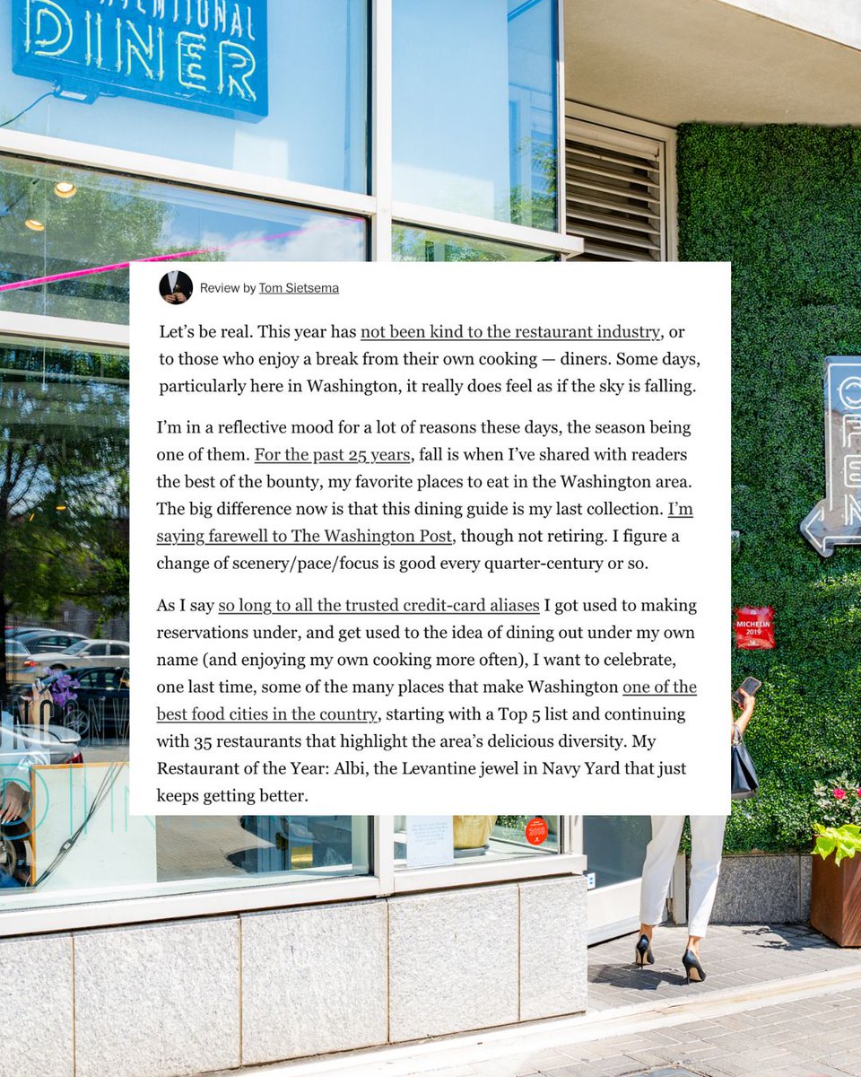 We’re so honored to be included by Tom Sietsema in his Washington Post list of The 40 Best Restaurants In and Around D.C. 💫 Huge thanks to our incredible guests for the continued support and to our amazing team, who make every service special.