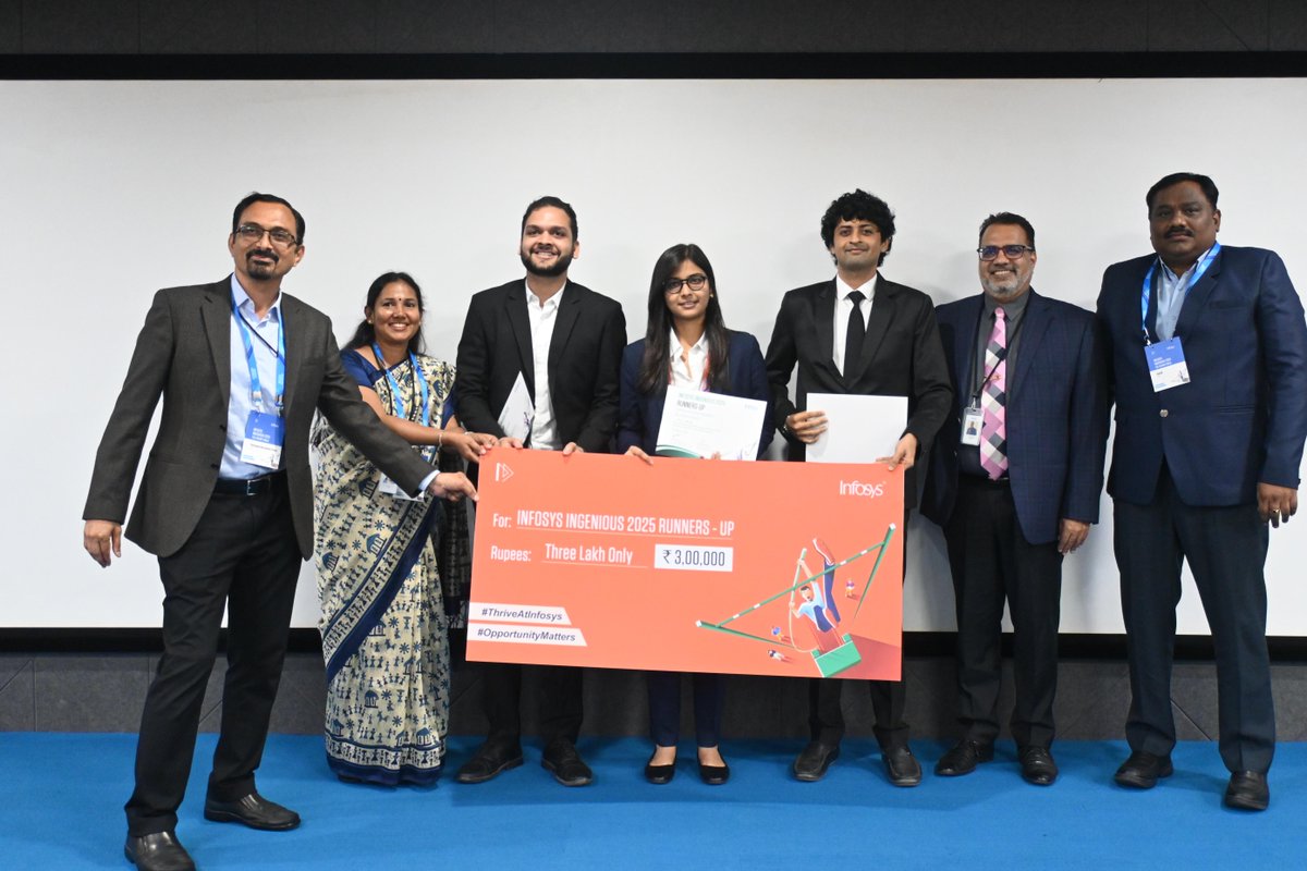 Infosys's tweet image. The #InfosysIngenious2025 - The Grand Finale was a powerful showcase of strategic genius! 💡

To all our exceptional finalists: thank you for raising the bar on innovation. Your talent is the future of management. The results are finalized, and the era of ingenious solutions is…