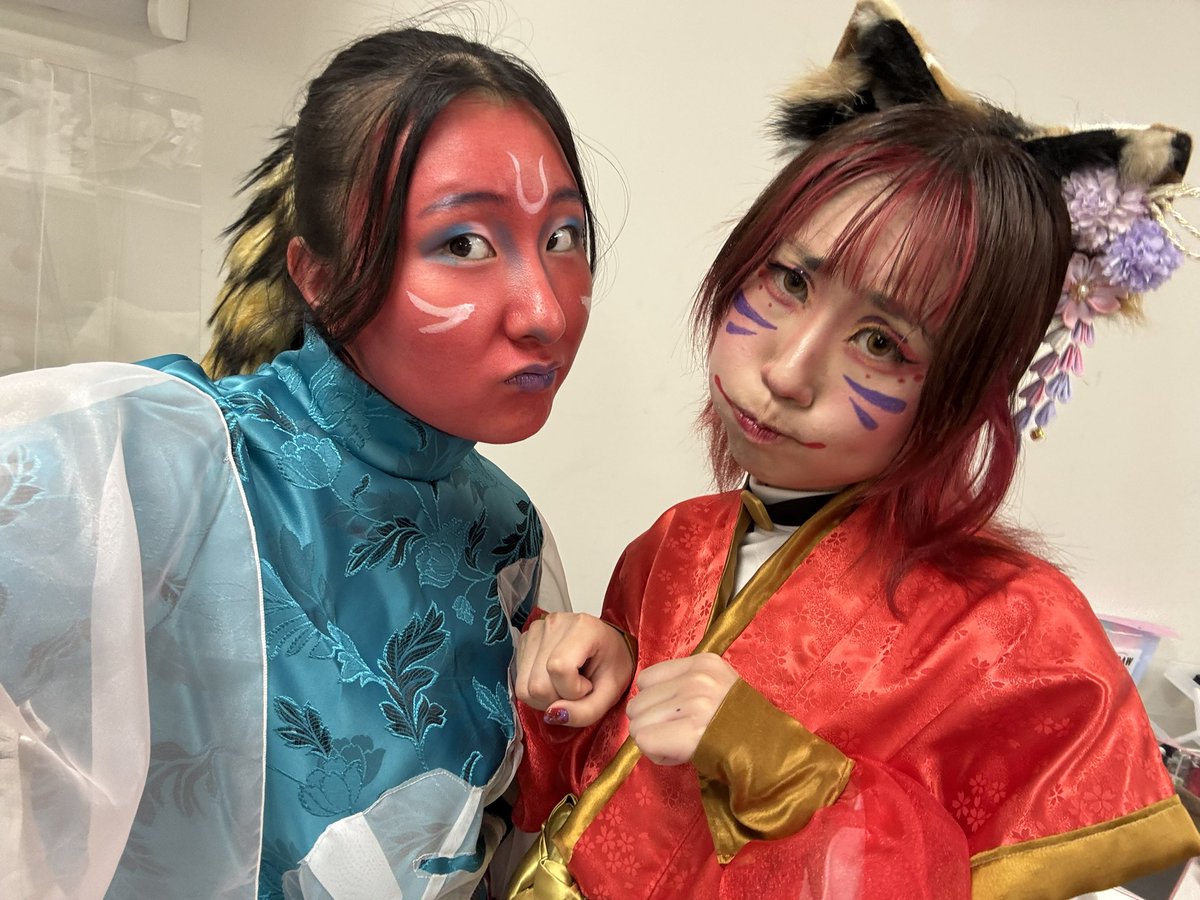 👈ひだりは、昨年。モグラ＆たぬき。
👉みぎは、今年。鵺＆猫又。

明日からタマリバ『はいしゃっく』
二子玉川にてお待ちしております🙇‍♀️