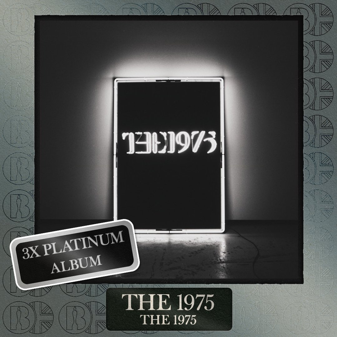 'The 1975', the album by <a href="/the1975/">The 1975</a>, is now #BRITcertified 3x Platinum