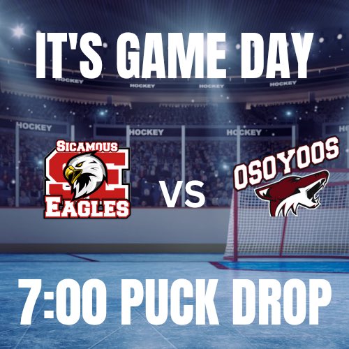 Puck drop scheduled for 7PM in Sicamous! <a href="/KIJHL/">Kootenay International Junior ‘A’ Hockey League</a>