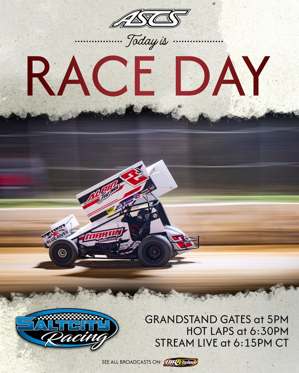 A Kansas doubleheader on the half-mile of Salt City Speedway for the American Sprint Car Series begins tonight!

Tickets on sale at ASCSRacing.com. Can't be here? Stream on <a href="/DIRTVision/">DIRTVision</a>.