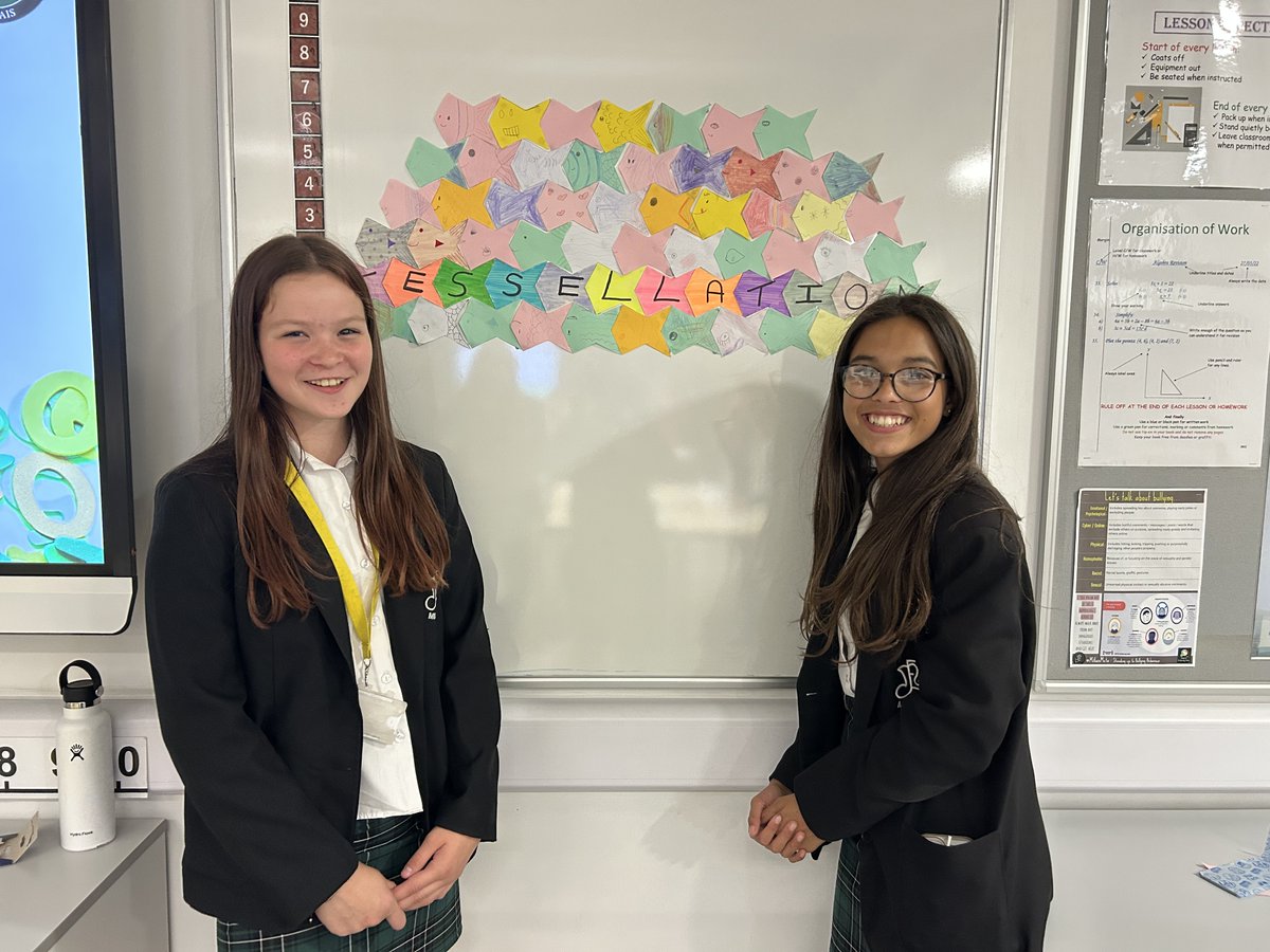 We have a before &amp; after picture of our #MillaisMaths Tessellation fish display from Open Evening. Well done to our fantastic #MillaisYear9 student helpers who ran the activity. #MillaisAspiration