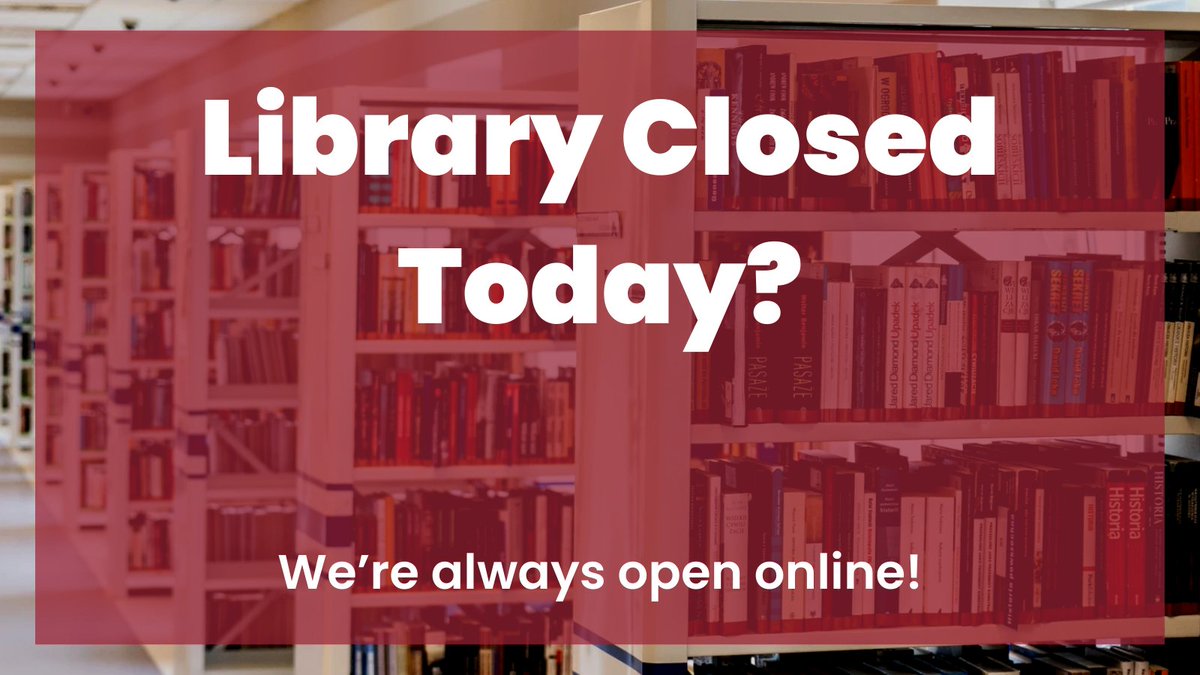 Some of our libraries are closed today, but we're always open online! Visit our website for access to newspapers and online databases, use Libby to check out eBooks, audiobooks, and magazines, or use the DelcoReads app to check on the status of your holds! delcolibraries.org