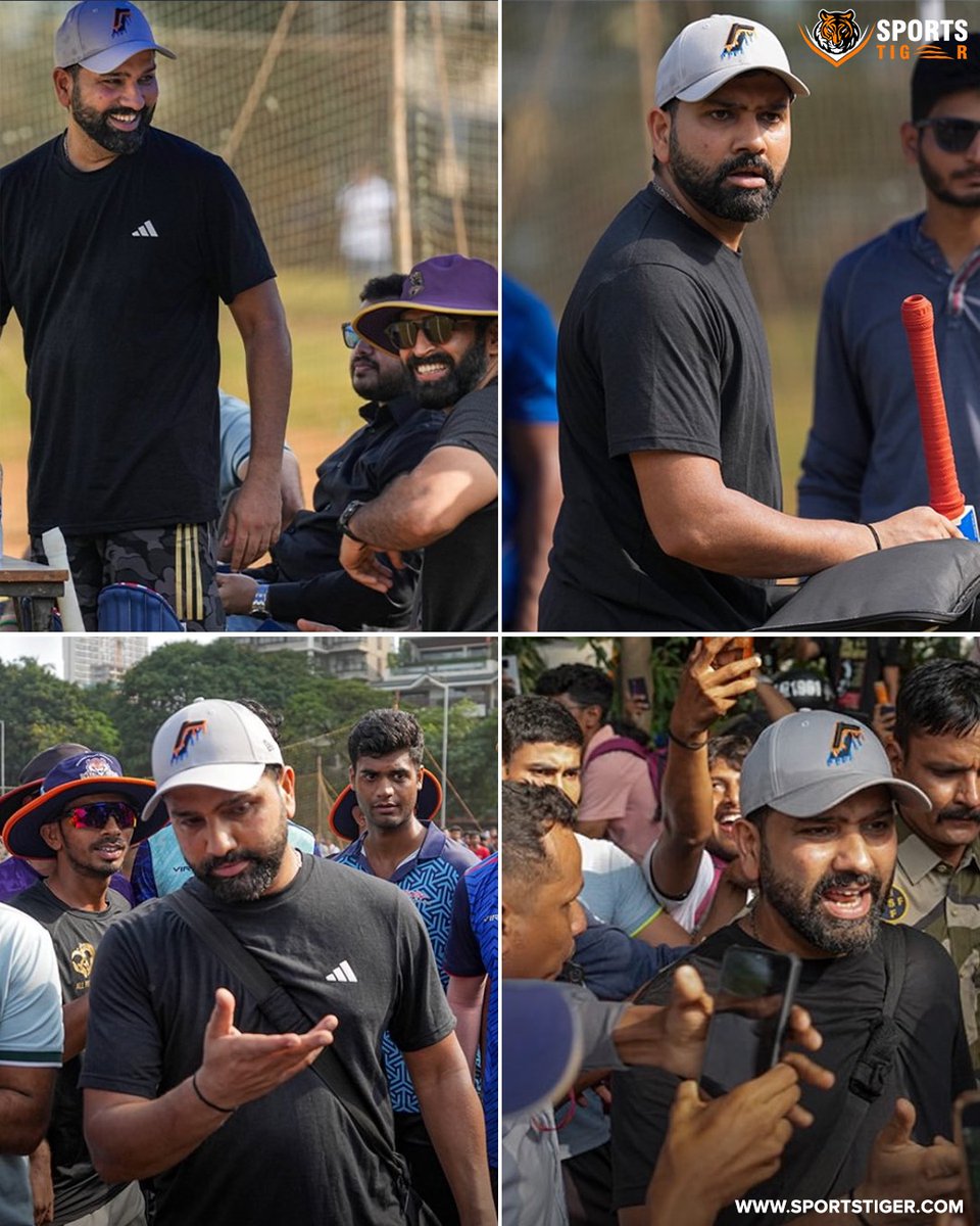 The_SportsTiger's tweet photo. Rohit Sharma trains at Mumbai’s Shivaji Park as thousands of fans gather to catch a glimpse of the star! 🏏🔥
📸: X
#RohitSharma #CricketNews #ShivajiPark #TeamIndia #HitmanInAction https://t.co/1ESCGLjH6e