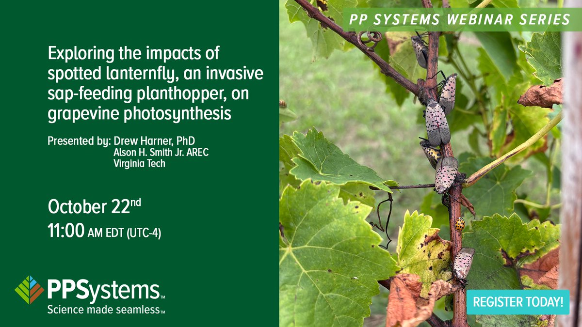 DON'T MISS IT! The spotted lanternfly isn’t just an eyesore—it’s changing how grapevines function. Join Dr. Harner to uncover how this invasive pest affects grapevine photosynthesis. Register: bit.ly/ppswb
#PlantScience #Viticulture #InvasiveSpecies #Photosynthesis