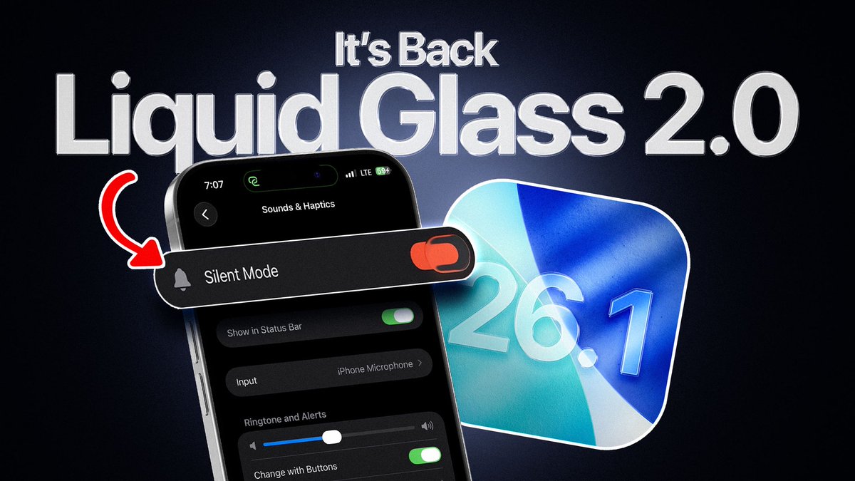 iOS 26.1 - There is a lot more to talk about ;) have a great weekend everyone 🙌 hope you enjoy the video. youtu.be/jH9My26SlG4