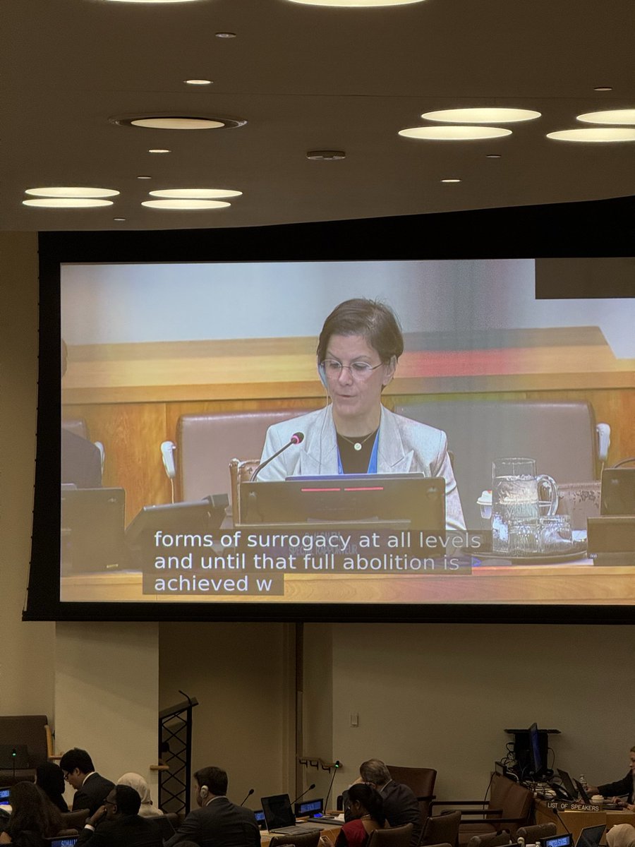 CasaDeclaration's tweet image. 🚨 Historic moment at the #UNGA80:
@ReemAlsalem calls for the abolition of surrogacy worldwide — naming it a form of violence against women and children.
Here are the most powerful quotes from her UN statement 🧵⬇️
#EndSurrogacy #HumanRights
