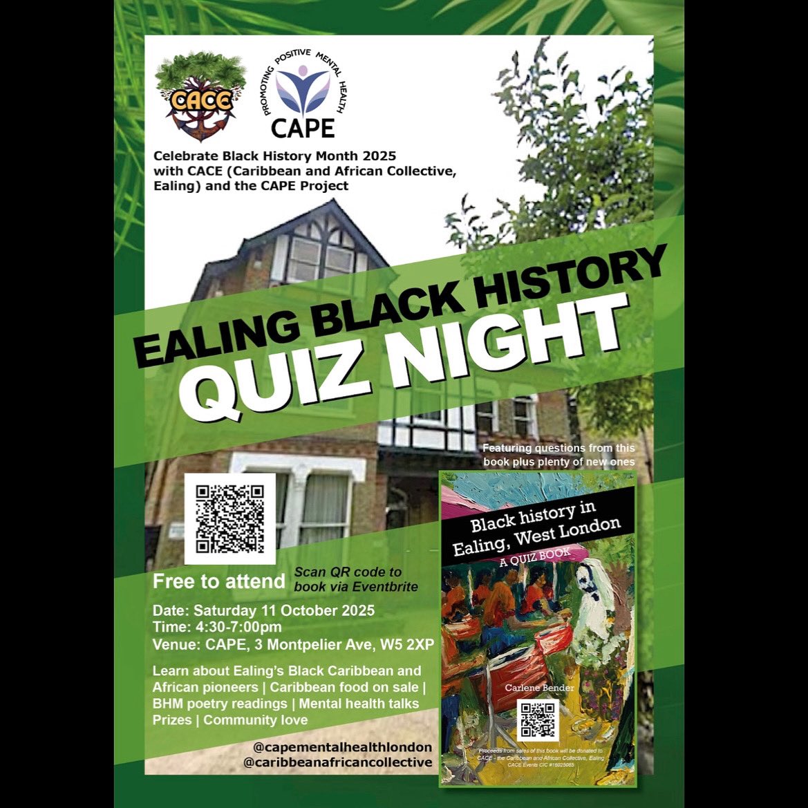 A few days late for #EalingHour but still please have a look at the ‘Ealing Black History Quiz’ on Sat 11 Oct

Book here: eventbrite.com/e/173903137264…

It’s a joint event (free to attend) between CACE and CAPE for #BlackHistoryMonth

Come along and learn about Ealing’s Black pioneers