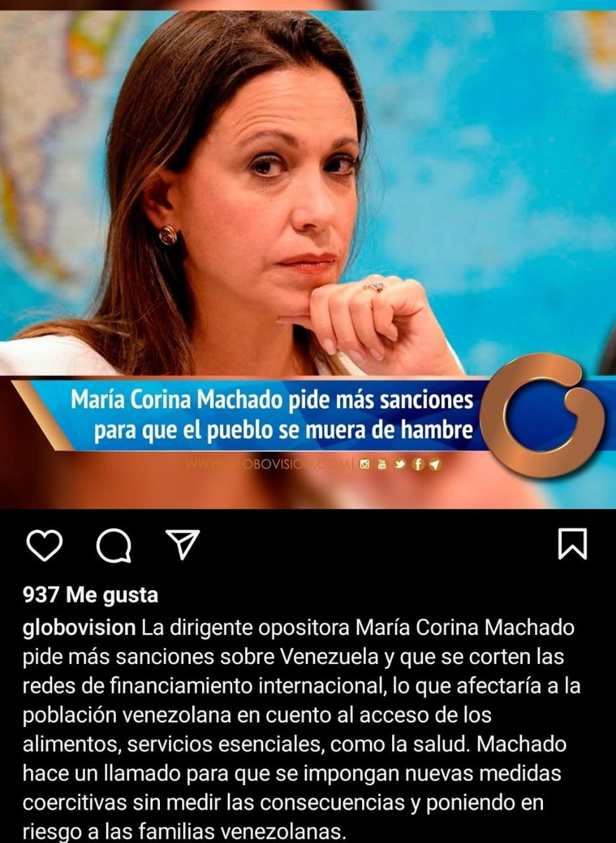 ¡Las contradicciones del capitalismo! María Corina Machado recibirá 1 millón de euros del Premio Nobel de La Paz, la misma que pide más sanciones económicas contra Venezuela para ahogar al pueblo en la violencia estructural de la pobreza.
