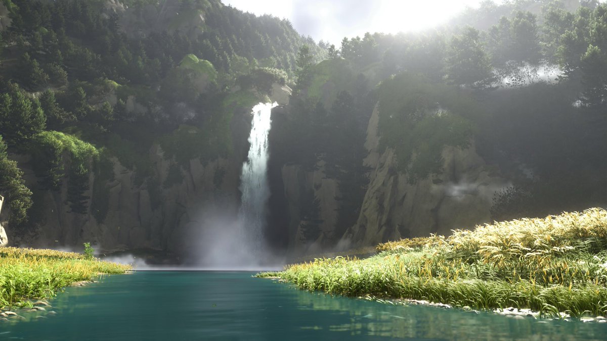 SinkInIce's tweet photo. A beautiful photo of a waterfall in Ezo. #PSShare #playstation #ghostofyotei #viral #gaming https://t.co/KsnVYjjeH7
