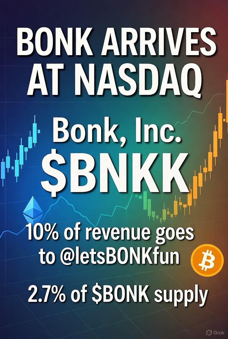 STEP_iN_CRYPTO's tweet image. $BONK coté en bourse au Nasdaq ?! 

Ce n&apos;est absolument pas une blague.

La société Safety Shot vient de :

✅Changer de nom et devient Bonk, Inc. pour s&apos;aligner sur l&apos;écosystème BONK
✅ Changer son ticker $SHOT en $BNKK
✅ Signer un deal pour récupérer 10% des revenus du…