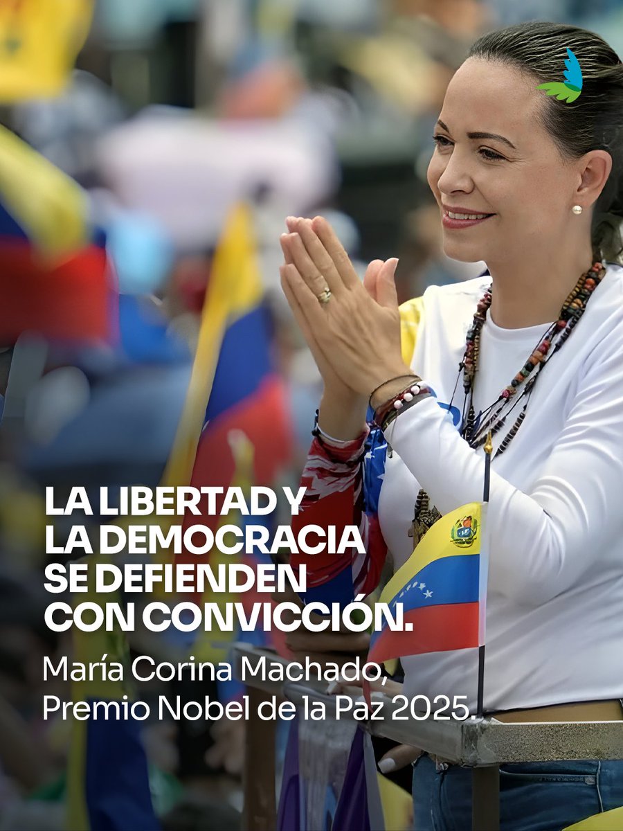 El Premio Nobel de la Paz para <a href="/MariaCorinaYA/">María Corina Machado</a> es un reconocimiento a la lucha por la libertad y la democracia en Venezuela.

Desde Evópoli valoramos su coraje, su coherencia y su compromiso con los principios democráticos que inspiran a todo el mundo.