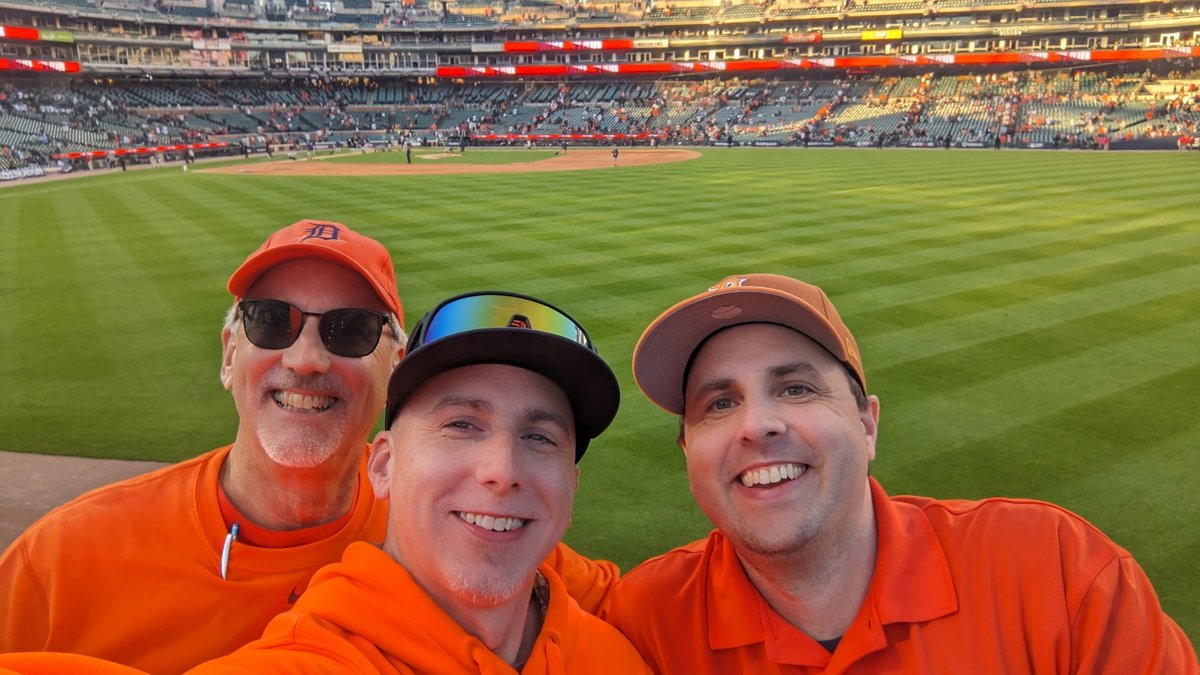 DJamesReichard's tweet photo. #GameFour
With Sons, witnessed & celebrated @tigers victory Wednesday.
Supported #OrangeOut , but think that #WhiteOut would be a better option with the classic home white uniforms.
2nite, it’s orange trim on the road.
GO GET ‘EM, TIGERS!!! @TarikSkubal
#RepDetroit #GrittyTigers https://t.co/1TUCCB04Sk