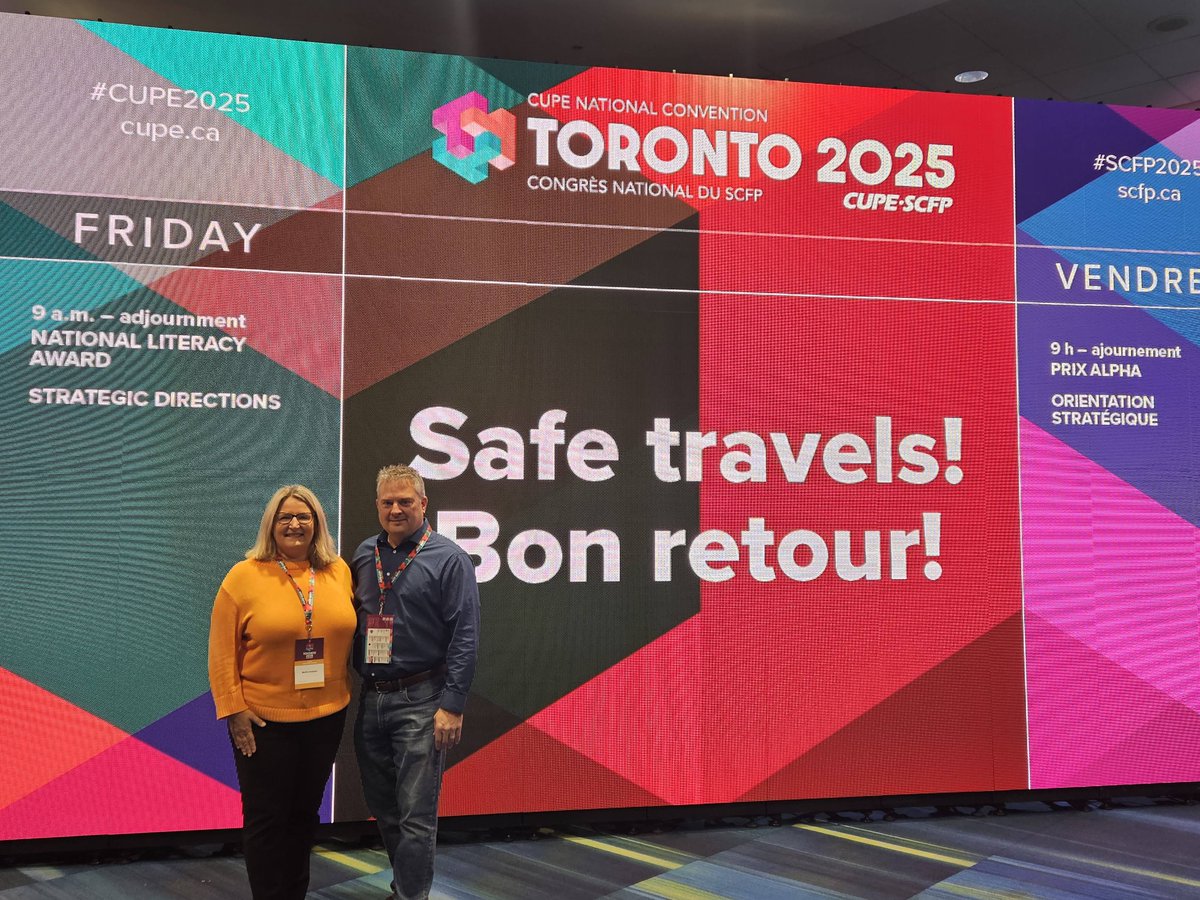 Connected with OSSTF President Martha Hradowy and CUPE National President Mark Hancock at CUPE’s National Convention. Education workers are uniting to defend public education and strengthen our communities. 💜✊ #onpoli #onted