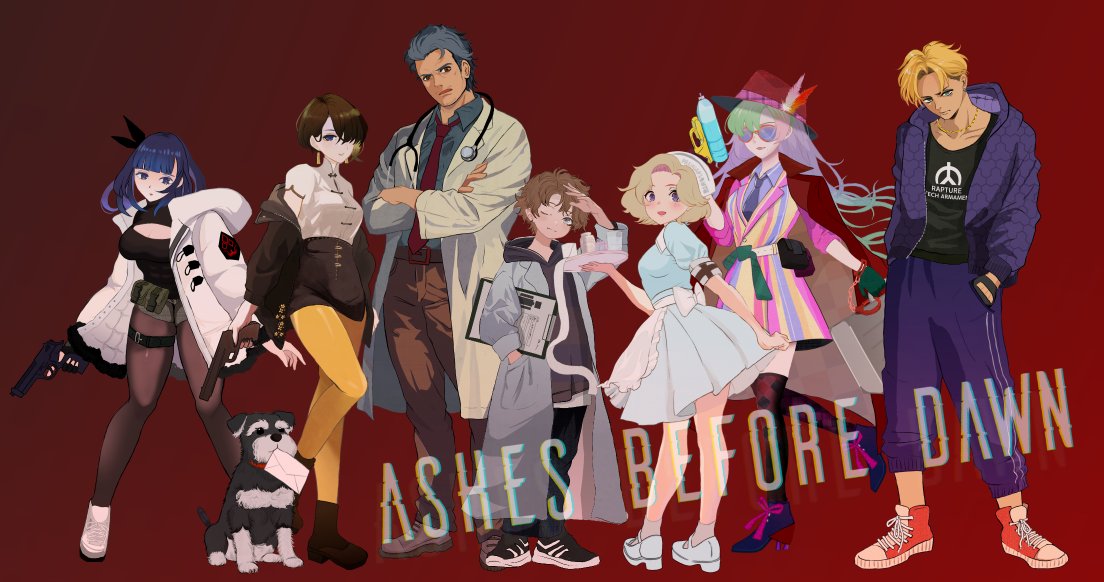Erunisha_Tetrue's tweet photo. #スーパーゲ制デー　#gamedev 
終末SFシューティングADV
『Ashes before dawn』製作中
立ち絵が揃い、おまけ要素の中華縛りの食べ物イラストも殆ど出来上がりました。 https://t.co/RVXtgjzE3d